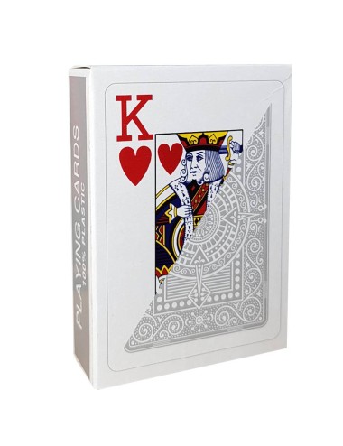 Modiano "TEXAS POKER HOLD EM GRAY" - Juego de 55 cartas 100% plástico - formato póker - 2 índices jumbo