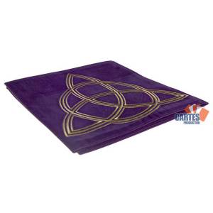 Tapis de taromancie "WICCA" - velours – 80x80 cm – symbole brodé