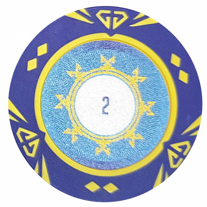 "Poker chip "SUNSHINE VALUE 100" - 14g - in clay composite with metal insert - sold individually."