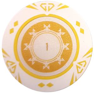 Ficha de póker "SUNSHINE VALOR 100" - 14g - de material compuesto de arcilla con inserción de metal - disponible para la venta p