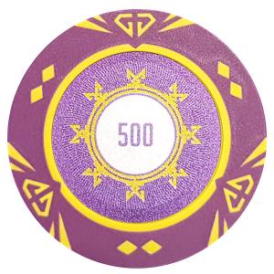 Jeton de poker "SUNSHINE VALEUR 100" - 14g - en clay composite avec insert métal - en vente à l'unité