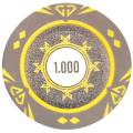 Jeton de poker "SUNSHINE VALEUR 100" - 14g - en clay composite avec insert métal - en vente à l'unité