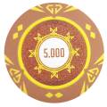 Pokermarkör "SUNSHINE VÄRDE 100" - 14g - i lergods komposit med metallinlägg - till salu per styck