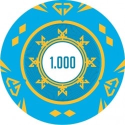 Gettone da poker "SUNSHINE VALORE 100" - 14g - in clay composito con inserto metallico - in vendita singolarmente