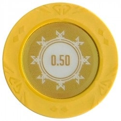 Pokerchip "SUNSHINE WERT 100" - 14g - aus Clay Composite mit Metalleinsatz - einzeln erhältlich