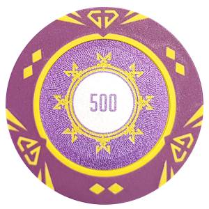 "Poker chip "SUNSHINE VALUE 1000" - 14g - made of clay composite with metal insert - sold individually."