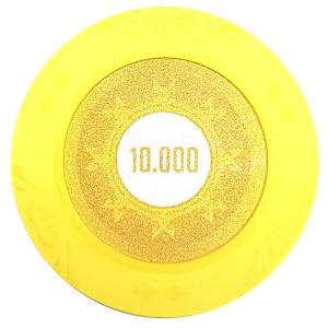 "Poker chip "SUNSHINE VALUE 1000" - 14g - made of clay composite with metal insert - sold individually."