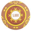 Gettone da poker "SUNSHINE VALORE 10000" - 14g - in composito argilla con inserto in metallo - in vendita singolarmente.