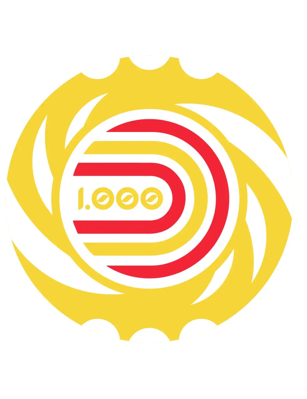 Ficha de pôquer "TWISTER VALOR 1000" - 14g - em compósito de argila com inserção de metal - à venda individualmente.