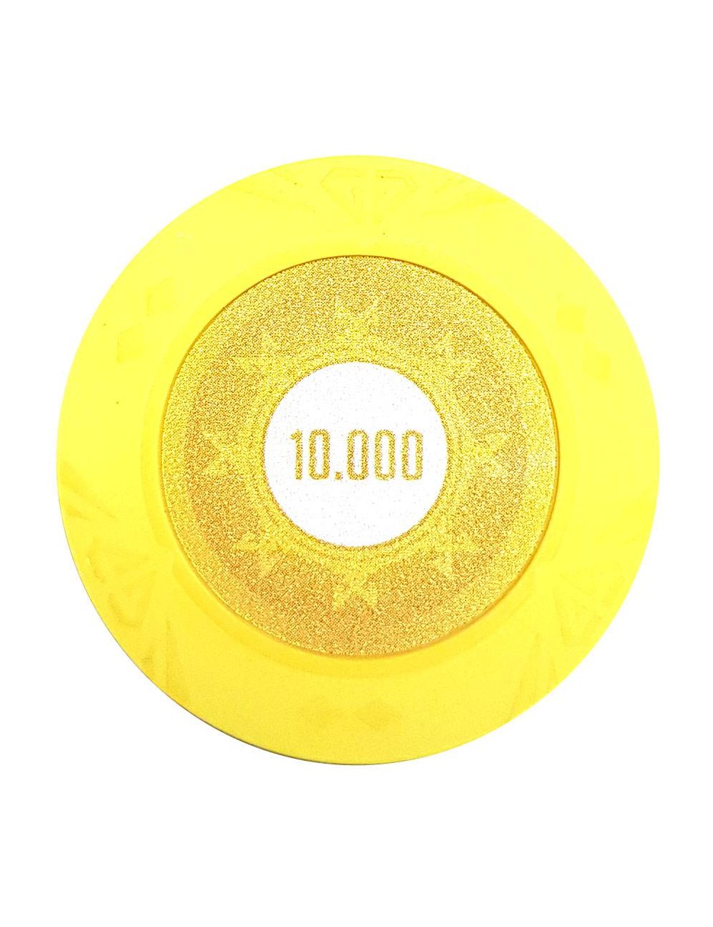 Ficha de póker "SUNSHINE VALOR 10000" - 14g - de composite de arcilla con inserto de metal - se vende por unidad.