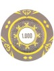 "Poker chip "SUNSHINE VALUE 1000" - 14g - made of clay composite with metal insert - sold individually."