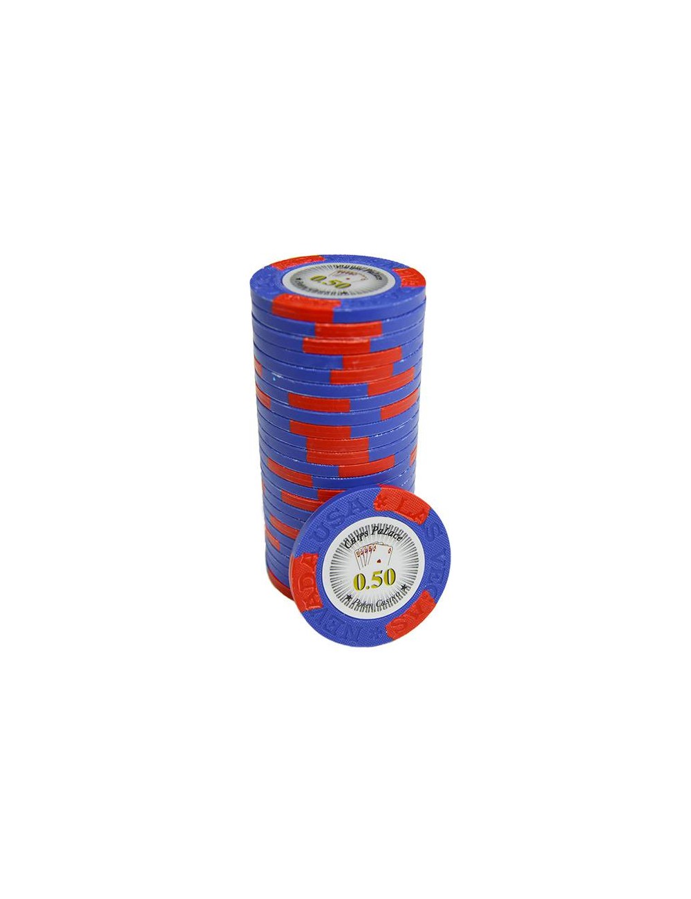 Jeton de poker "LAS VEGAS 0.50" - en clay composite avec insert métal - 14g – en vente à l'unité
