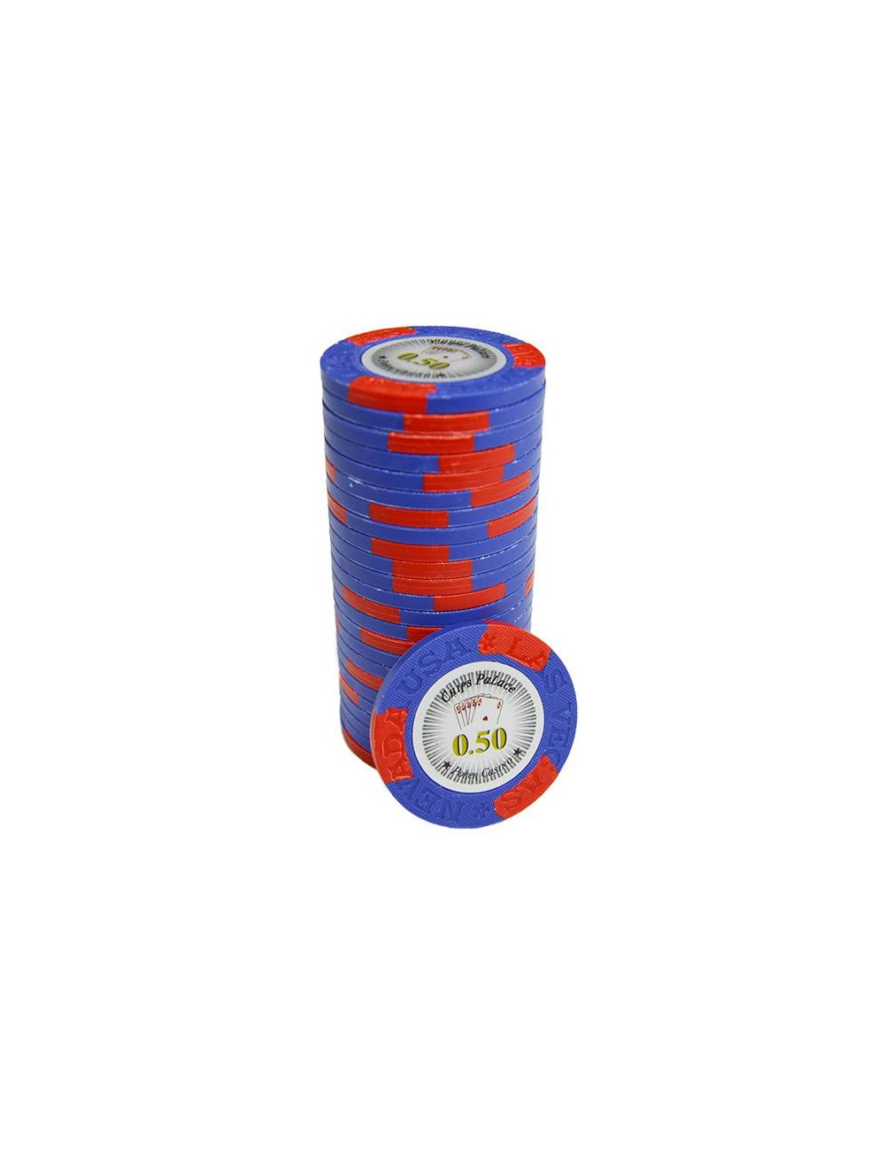 Poker chip "LAS VEGAS 0.50" - clay composite with metal insert - 14g - sold individually