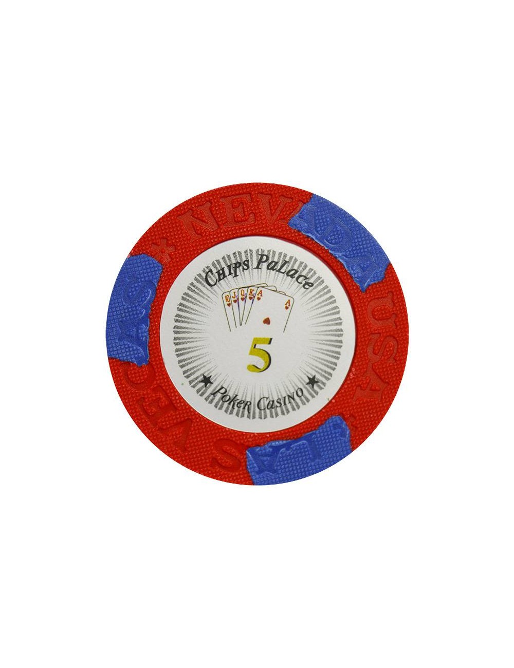 Poker chip "LAS VEGAS 5" - in clay composite with metal insert - 14g - sold individually