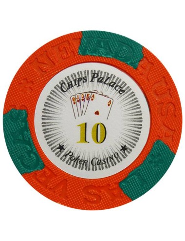 Pokerchip "LAS VEGAS 10" - in clay composite met metalen inzet - 14g - per stuk te koop