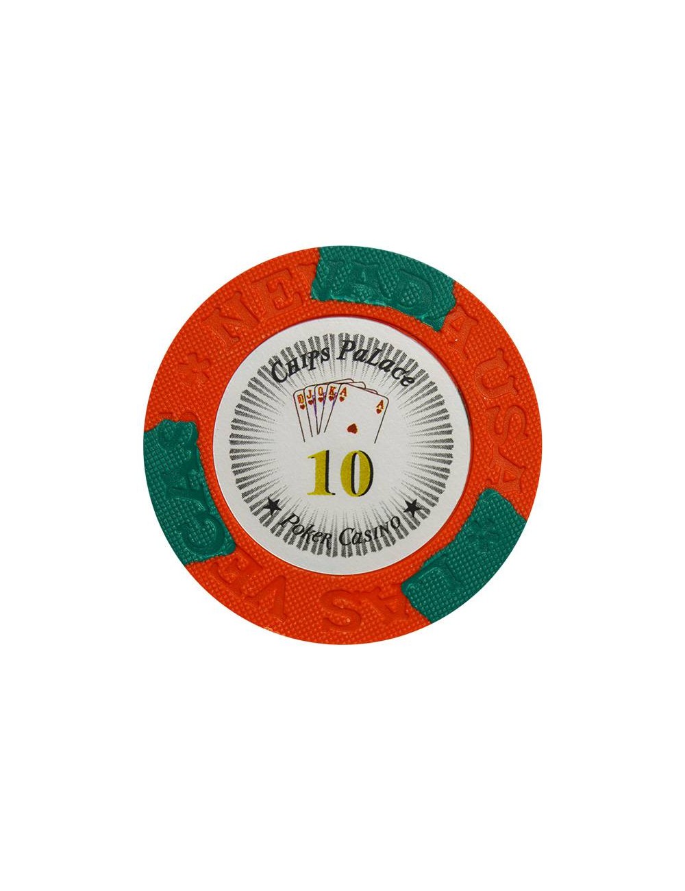 Ficha de póker "LAS VEGAS 10" - de arcilla compuesta con inserto de metal - 14g - en venta individualmente