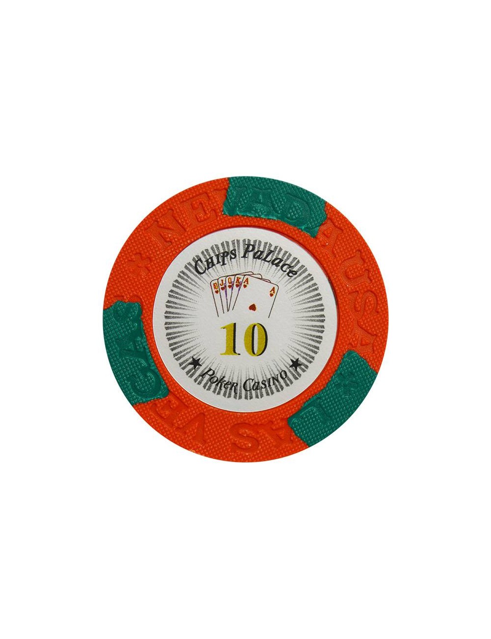 Poker chip "LAS VEGAS 10" - in clay composite with metal insert - 14g - sold individually