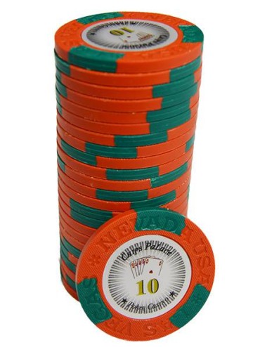 Jeton de poker "LAS VEGAS 10" - en clay composite avec insert métal - 14g – en vente à l'unité