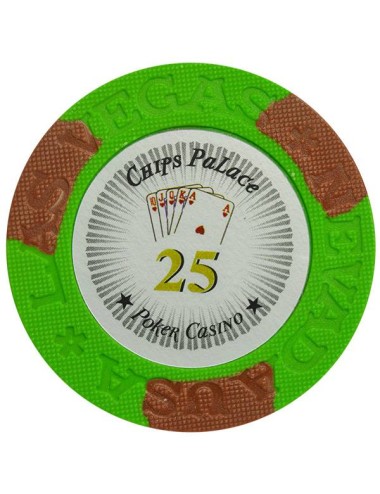 Ficha de póker "LAS VEGAS 25" - de arcilla compuesta con inserción metálica - 14g - a la venta por unidad