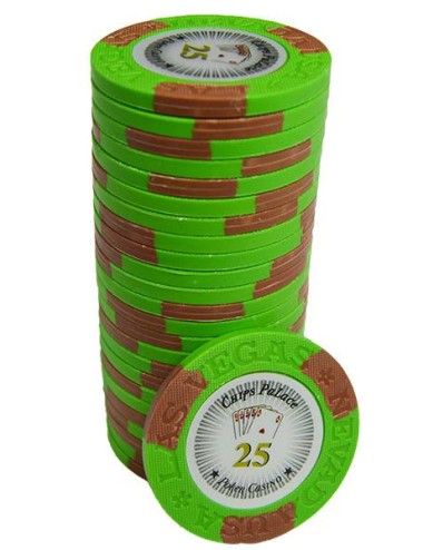 "Poker chip "LAS VEGAS 25" - in clay composite with metal insert - 14g - sold individually"