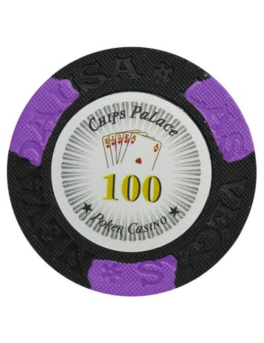 Żeton do pokera "LAS VEGAS 100" - z mieszanki gliny z wkładką metalową - 14g - do kupienia na sztuki.