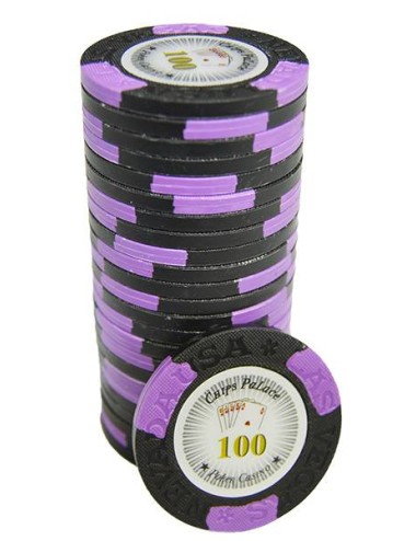 Ficha de poker "LAS VEGAS 100" - em compostos de argila com inserção de metal - 14g - à venda individualmente