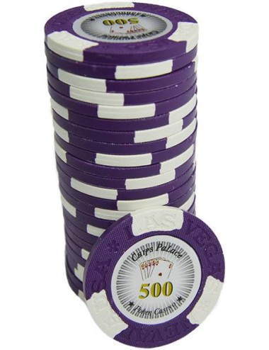 Poker chip "LAS VEGAS 500" - in clay composite with metal insert - 14g - sold individually
