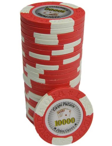 Gettone da poker "LAS VEGAS 10000" - in clay composito con inserto metallico - 14g - in vendita singolarmente