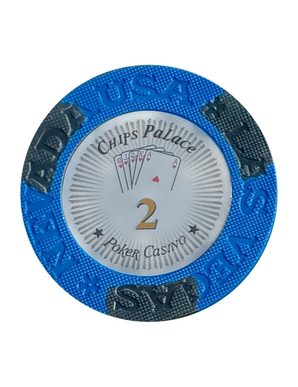 Ficha de pôquer "LAS VEGAS 2" - em composto de argila com inserção de metal - 14g - à venda individualmente