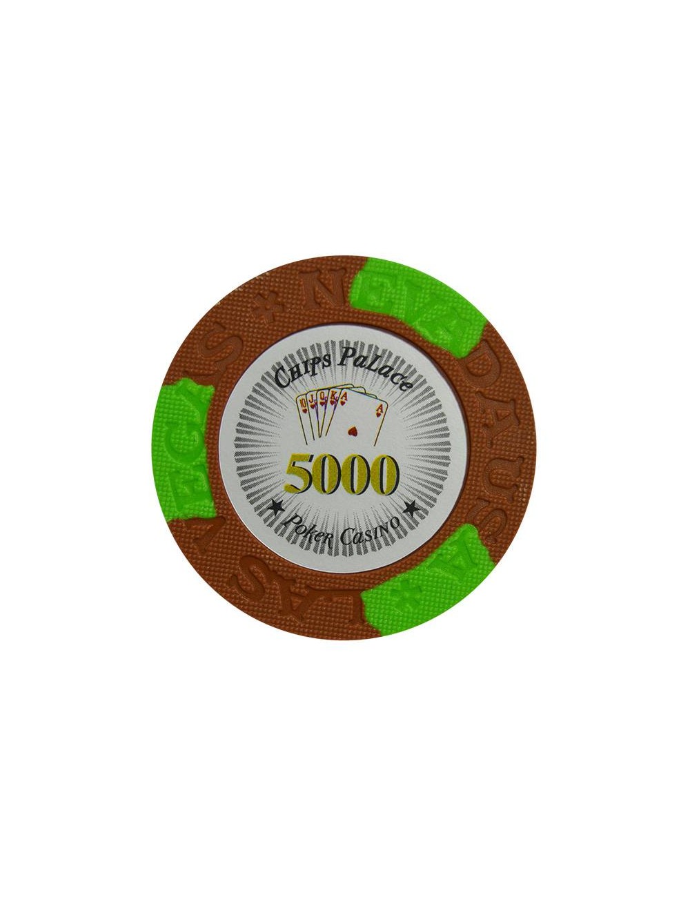 Poker chip "LAS VEGAS 5000" - clay composite with metal insert - 14g - sold individually.