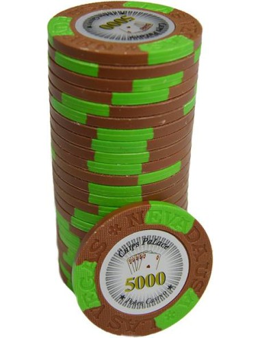 Poker chip "LAS VEGAS 5000" - clay composite with metal insert - 14g - sold individually.