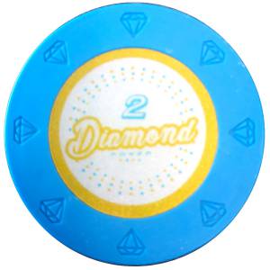 Ficha de pôquer "DIAMOND 10000" - 14g - de composto de argila com inserção de metal - à venda individualmente.