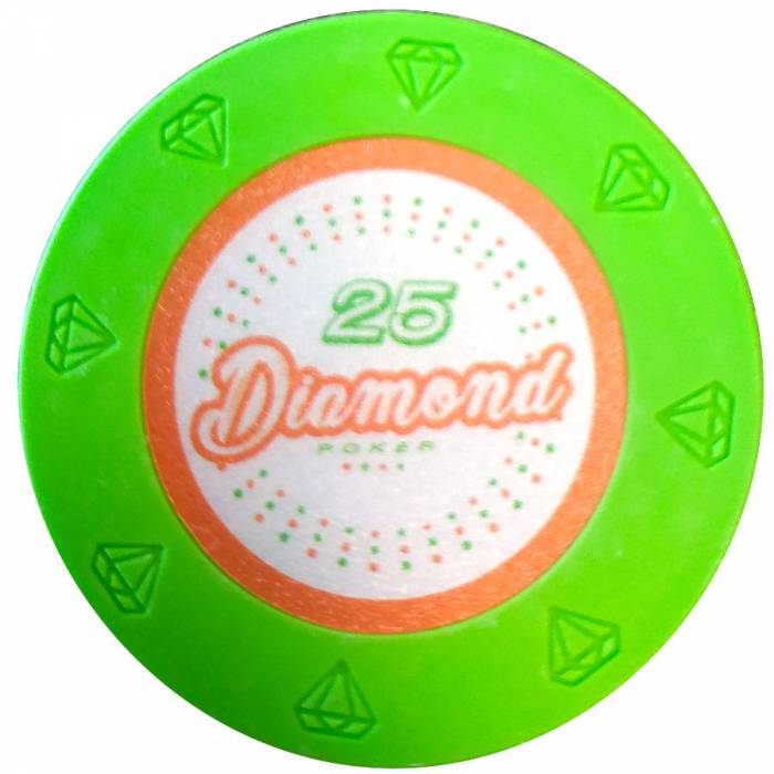 Jeton de poker "DIAMOND" - 14g - en clay composite avec insert métal - en vente à l'unité