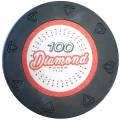 Ficha de pôquer "DIAMOND 10000" - 14g - de composto de argila com inserção de metal - à venda individualmente.