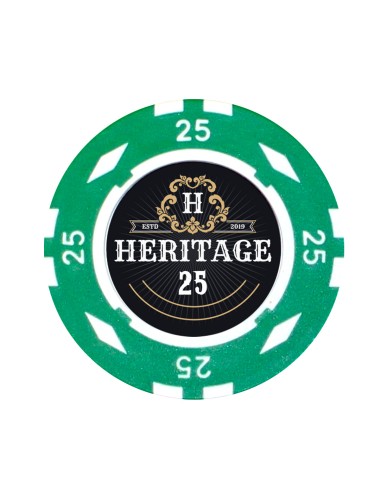 Poker chip "HERITAGE 50" - 14g - clay composite with metal insert - sold individually