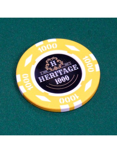 Pokerchip "HERITAGE 1000" - 14g - aus Ton-Komposit mit Metalleinsatz - Einzelverkauf