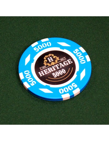 Jeton de poker "HERITAGE 5000" - 14g - en clay composite avec insert métal - en vente à l'unité