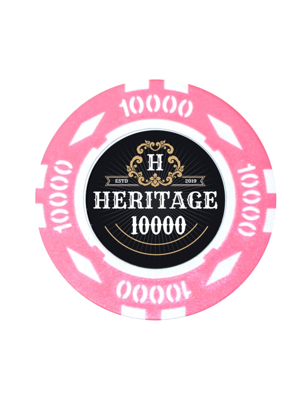 Ficha de pôquer "HERITAGE 10000" - 14g - em compósito de argila com inserção de metal - à venda unitariamente