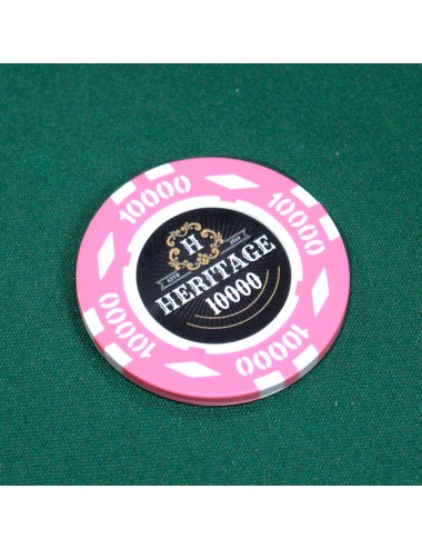 Poker chip "HERITAGE 10000" - 14g - in clay composite with metal insert - sold individually