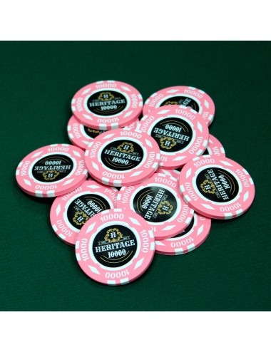 Poker chip "HERITAGE 10000" - 14g - made of clay composite with metal insert - sold individually