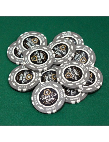 "Poker chip 'HERITAGE 25000' - 14g - in clay composite with metal insert - sold individually"