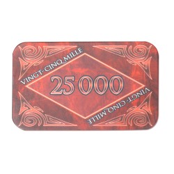 "Poker plaque 'MARBLE 25000' - ceramic - 8.5x5.2 cm"