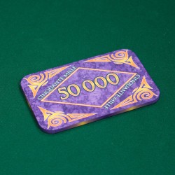 Targa per fiches da poker "MARBRE 50000" - in ceramica - 8,5x5,2 cm