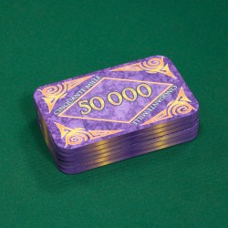 Pokerfiches "MARMER 50000" - keramiek - 8,5x5,2 cm