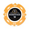 Poker chip "HERITAGE 50" - 14g - in clay composite with metal insert - sold individually