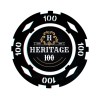 Poker chip "HERITAGE 100" - 14g - made of clay composite with metal insert - for sale individually.