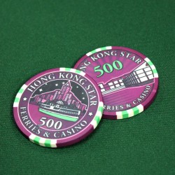 Poker chip "HONG KONG STAR 500" - ceramic - 10g