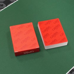 "RED PRODUCTION CARDS" - Set of 55 100% plastic poker-sized cards.