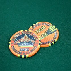 Gettone da poker "HONG KONG STAR 1000" - in ceramica - 10g