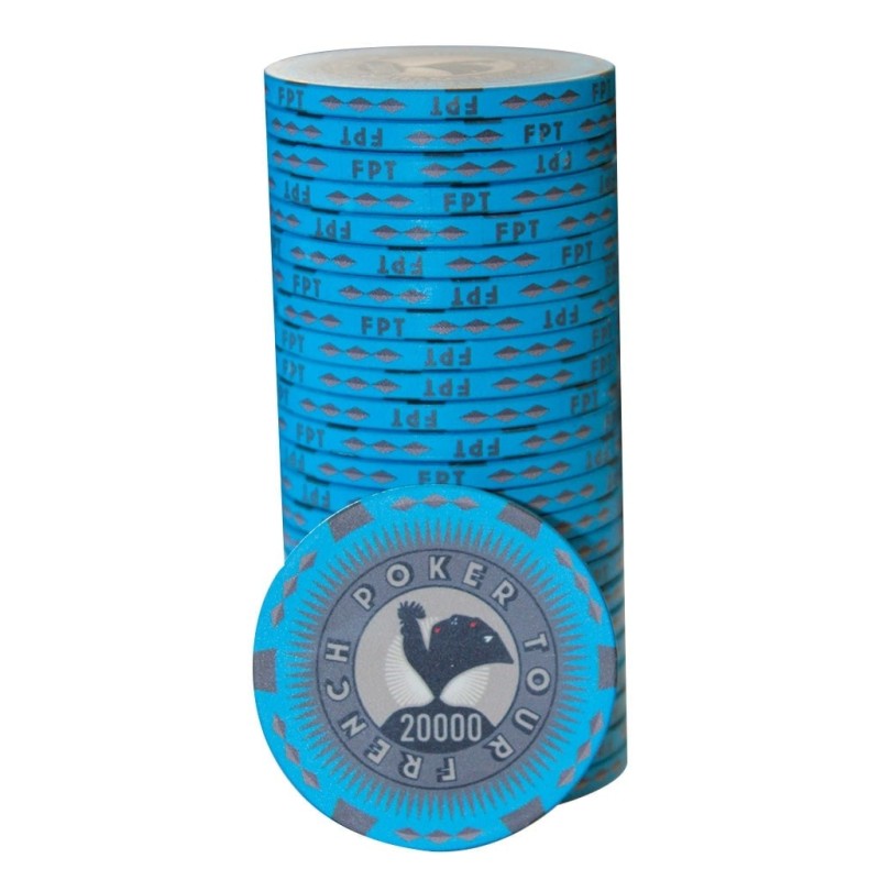 "Poker chip 'FRENCH POKER TOUR 20000' - made of ceramic - 10g - sold individually"